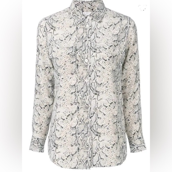 EQUIPMENT FEMME 100% Silk Slim Signature Snake-print Blouse M $295 - Picture 4 of 6